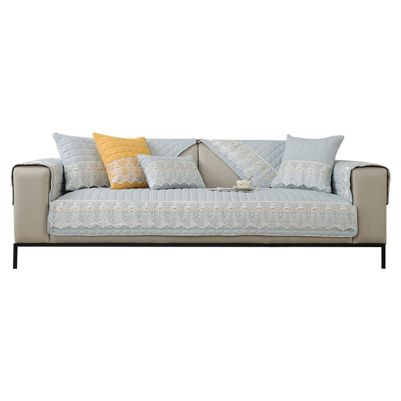 ソファーカバー 豪華刺繍レース装飾キルティングソファーカバー