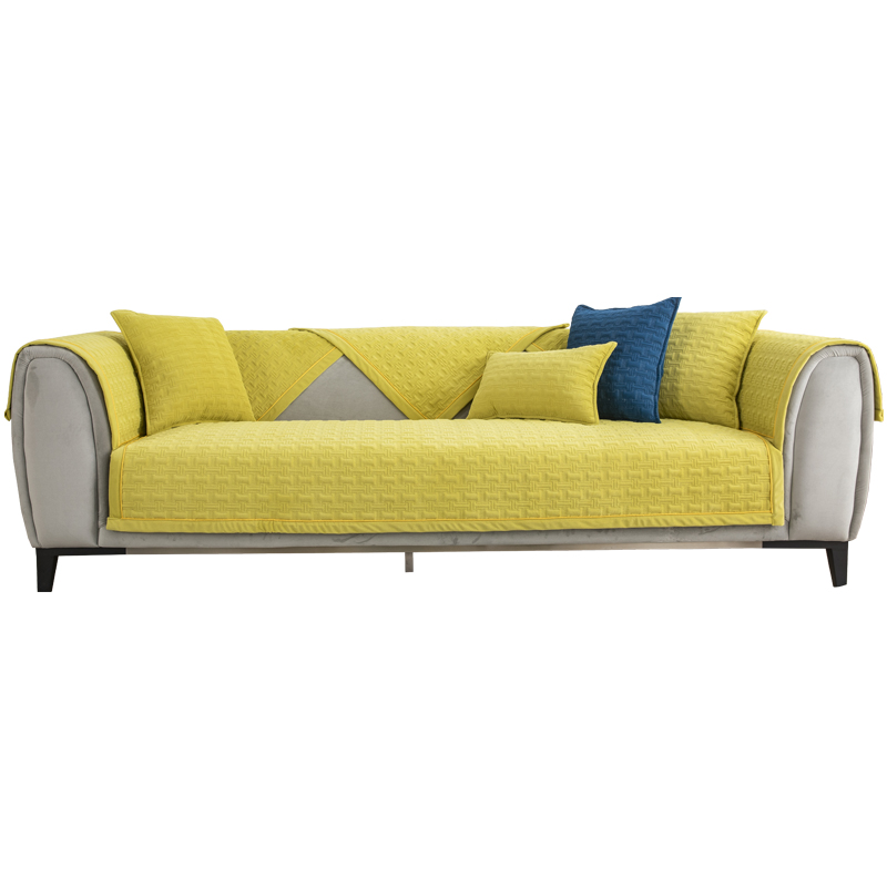 ソファーカバー キルティング織り模様付き2人掛けソファーカバー