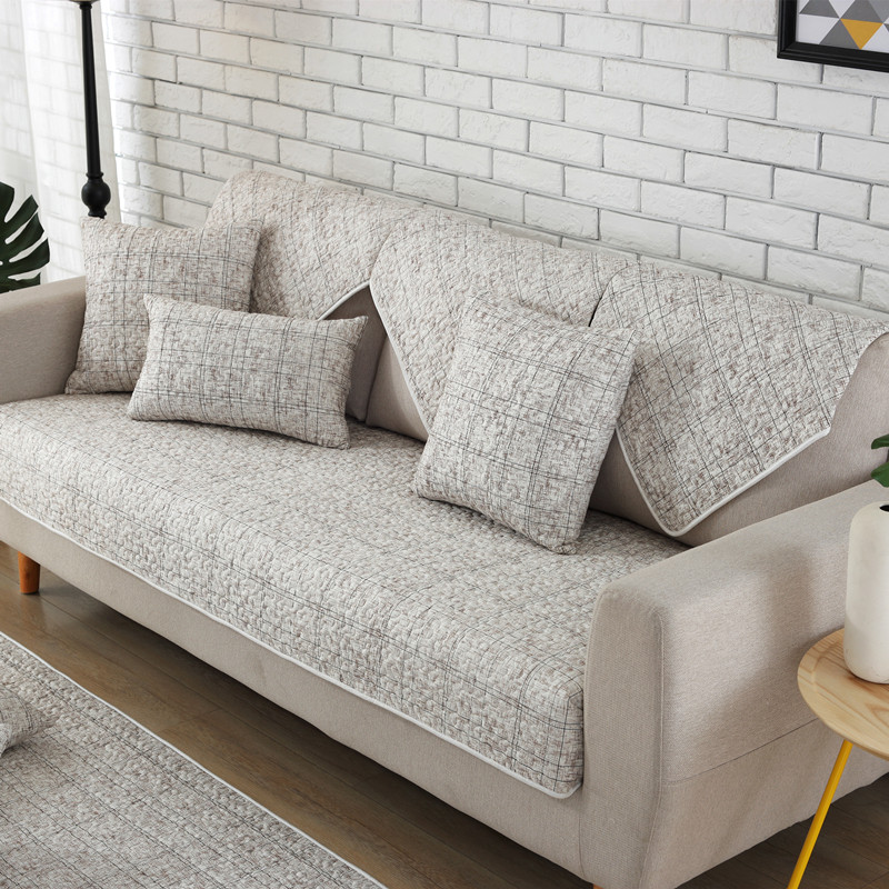 ソファーカバー 格子柄デザイン座面保護ソファーカバー