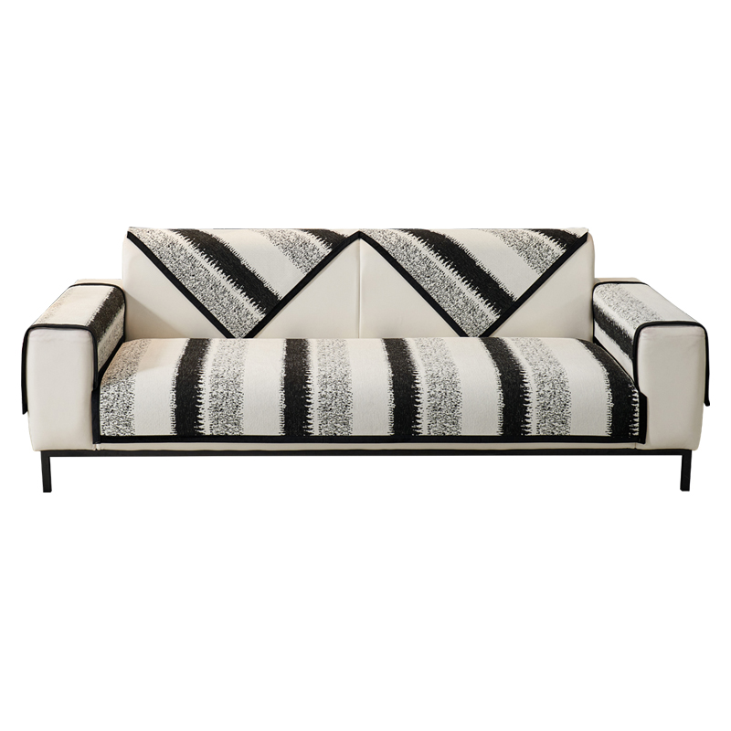 ソファーカバー 民族風織り模様付きフリンジ仕立てソファーカバー