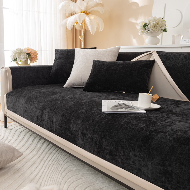 ソファーカバー 上質素材のシンプル無地２人掛けソファーカバー