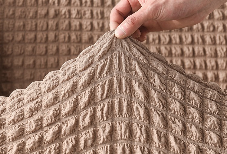 ソファーカバー 優雅なフリル付き立体格子編みソファーカバー