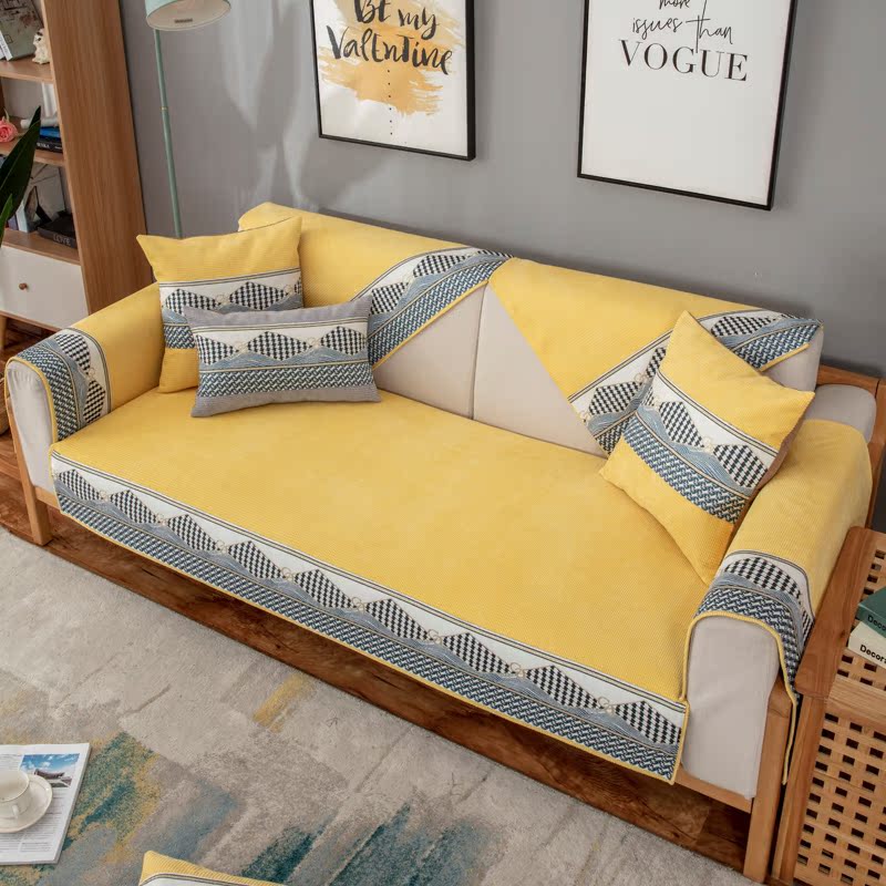 ソファーカバー 幾何学模様が美しい北欧風ソファーカバー