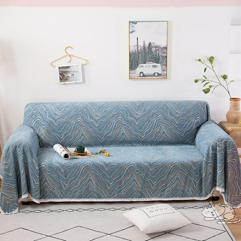 ソファーカバー 波模様北欧風マルチカバー２人掛け用