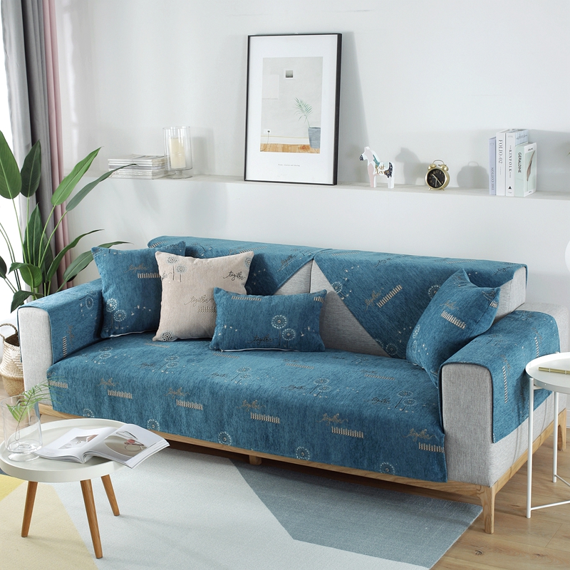 ソファーカバー 幾何学模様とサークル柄の上質ソファーカバー