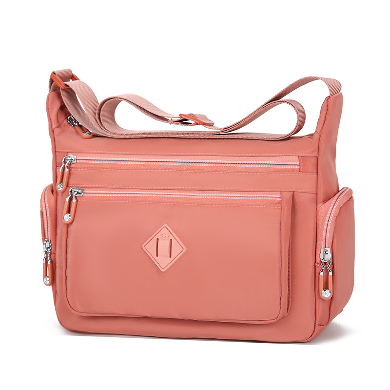 革バッグレディース 多機能ポケット付き斜め掛け対応ハンドバッグ