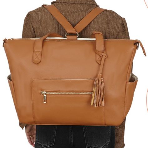 革バッグレディース 大容量多機能房飾り付きママバッグ