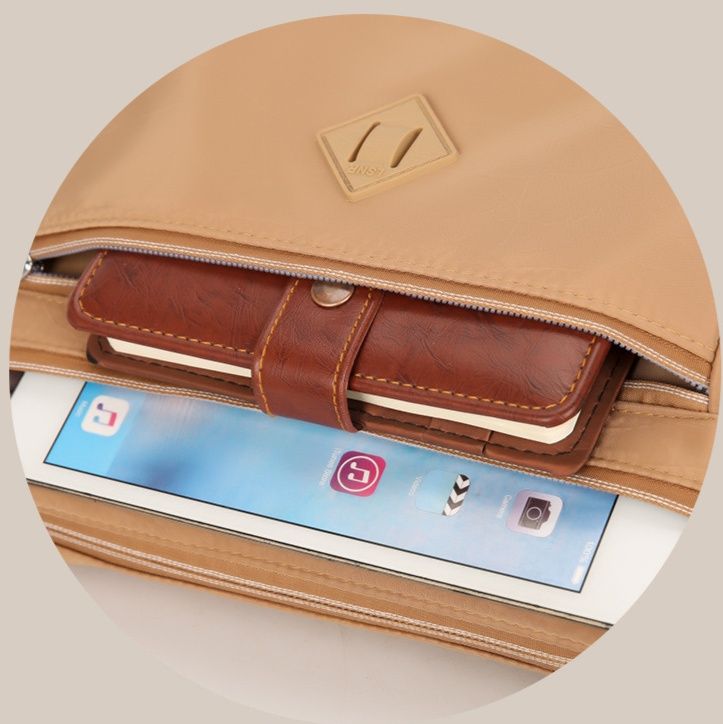 革バッグレディース 多機能ポケット付き斜め掛け対応ハンドバッグ