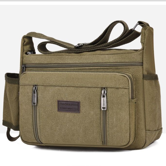 革バッグレディース 多機能ポケット付きキャンバス調トートバッグ