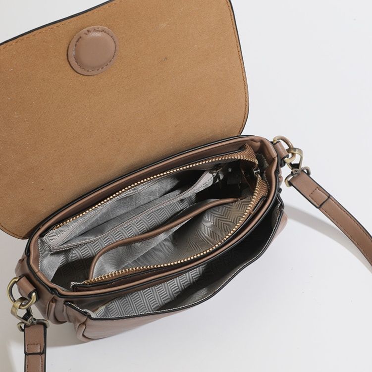 革バッグレディース 上質本革フラップ式斜めがけハンドバッグ