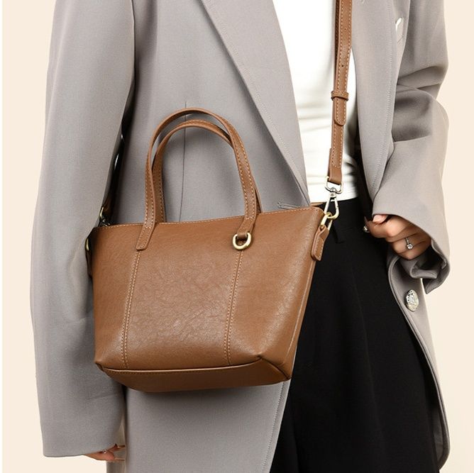 革バッグレディース 上質レザー二本持ち手ハンドバッグ