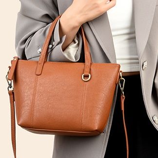 革バッグレディース 上質レザー二本持ち手ハンドバッグ