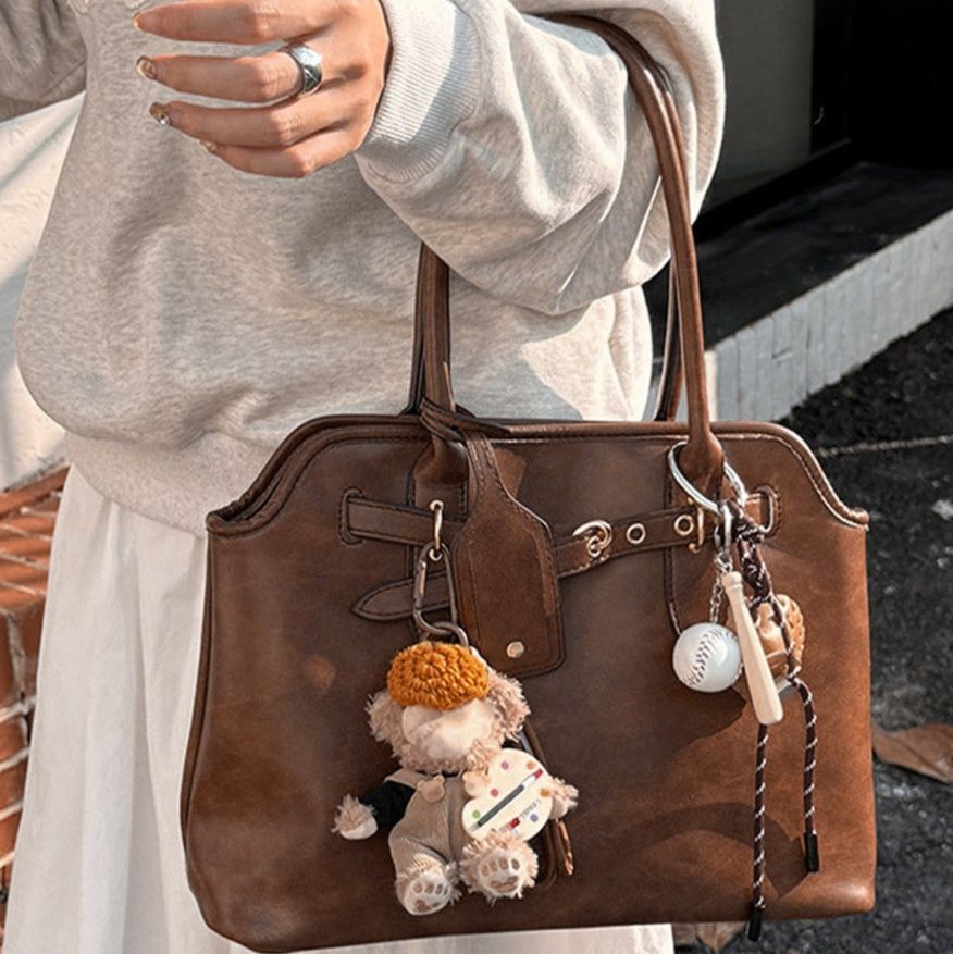 革バッグレディース 復古調ハンドバッグ 肩掛け通勤鞄 大容量