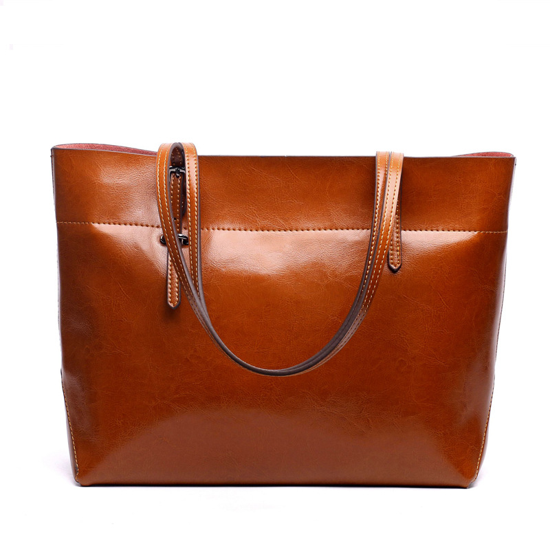 革バッグレディース 上質本革シンプル大容量トートバッグ