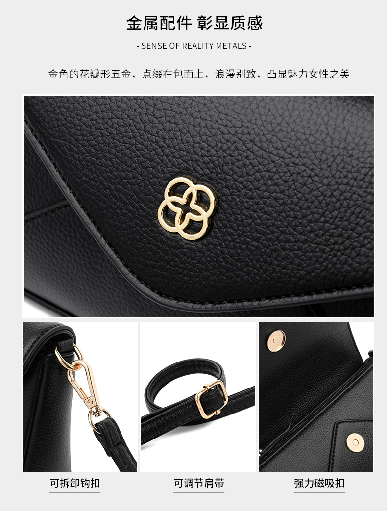 革バッグレディース 封筒型本革フラップハンドバッグ