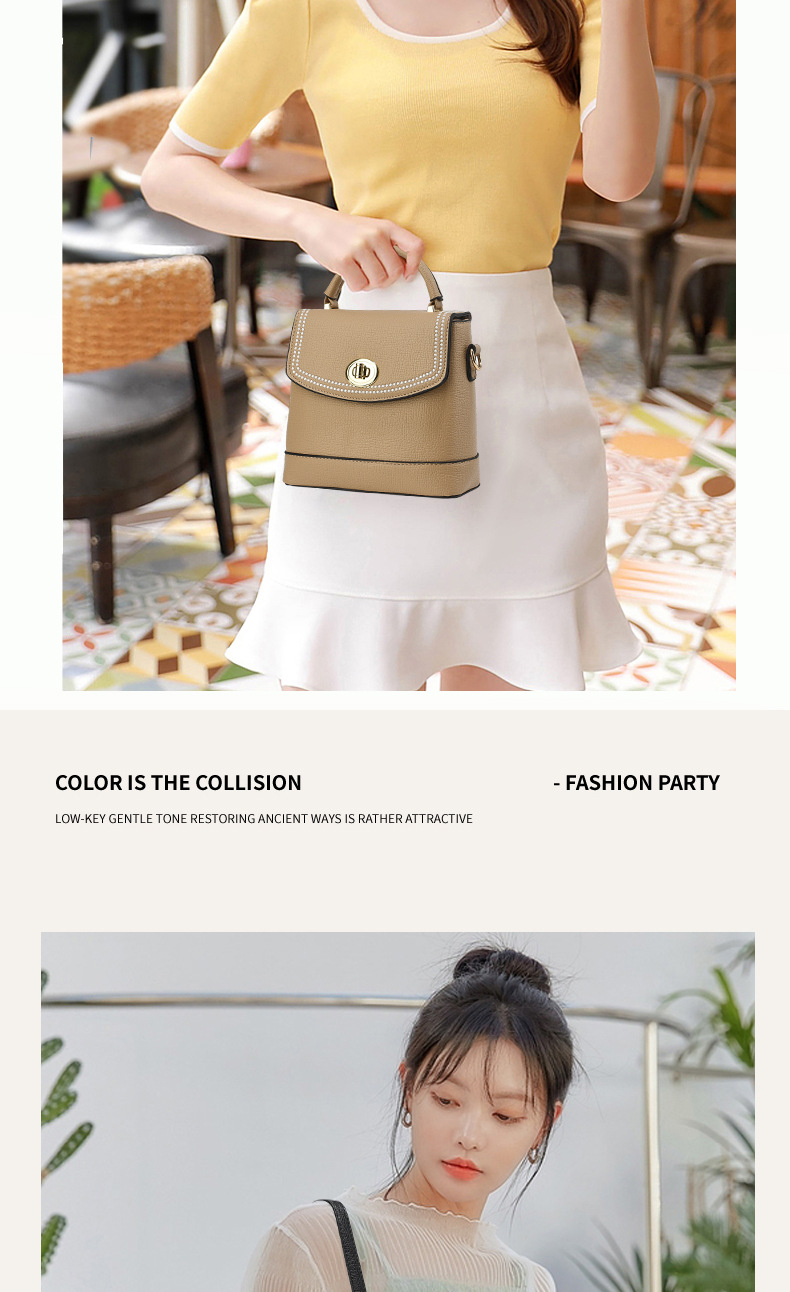 革バッグレディース 上品な真珠風装飾付き二重構造革製小型ハンドバッグ