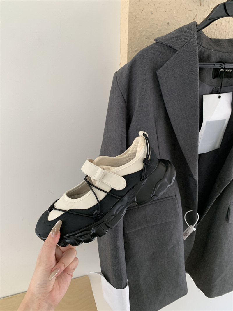 ローファーレディース クッション厚底ストラップシューズ