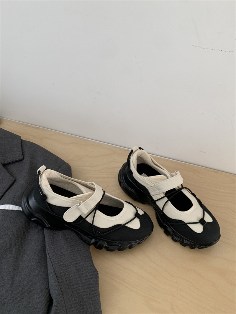 ローファーレディース クッション厚底ストラップシューズ