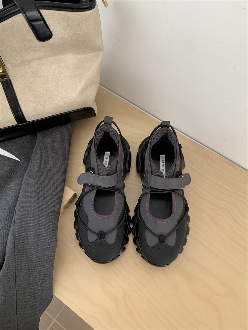 ローファーレディース クッション厚底ストラップシューズ