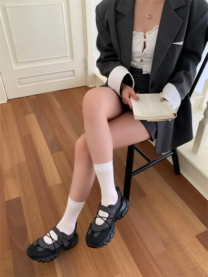 ローファーレディース クッション厚底ストラップシューズ
