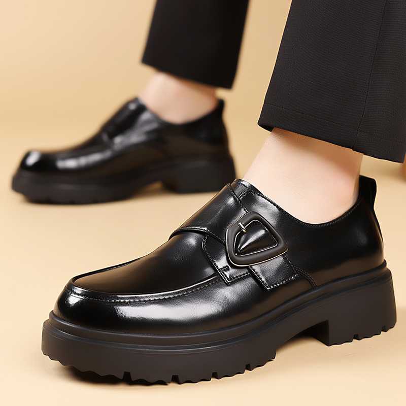 メンズローファー 厚底 クラシック厚底スリッポン紳士靴