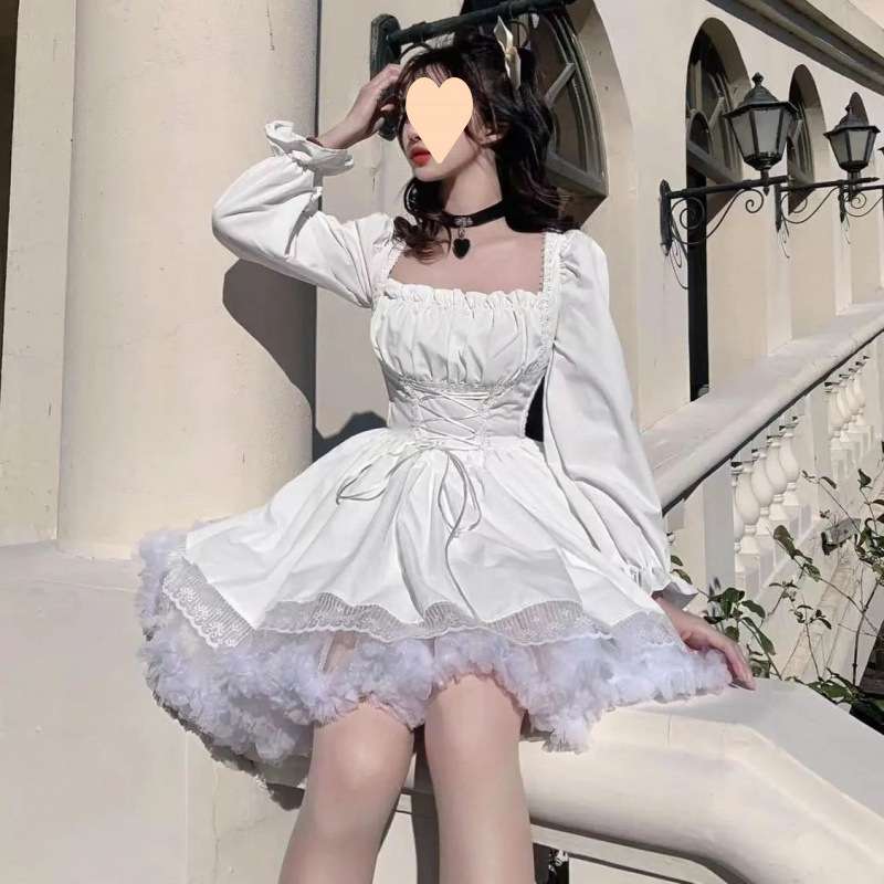 ロリータファッション ふんわりゴシック姫袖ワンピース