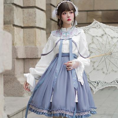 ロリータファッション【甘ロリータ】ブルーチャイニーズロリータ