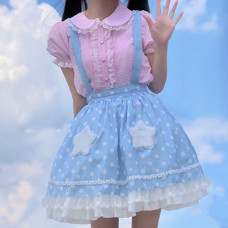 ロリータファッション【甘ロリータ】ガーリーチェックブラウス