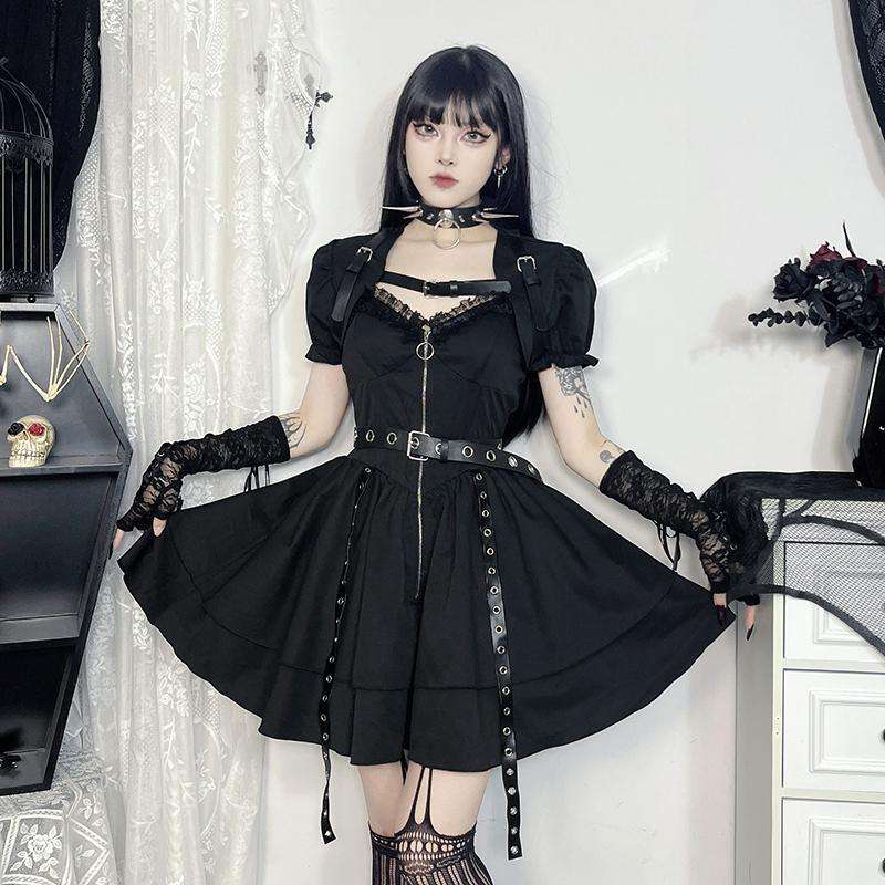 ロリータファッション 暗黒の乙女パンクドレス