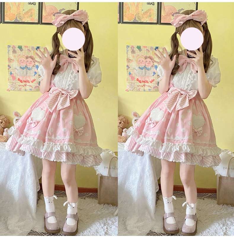 ロリータファッション うさぎの夢見るお姫様ワンピース