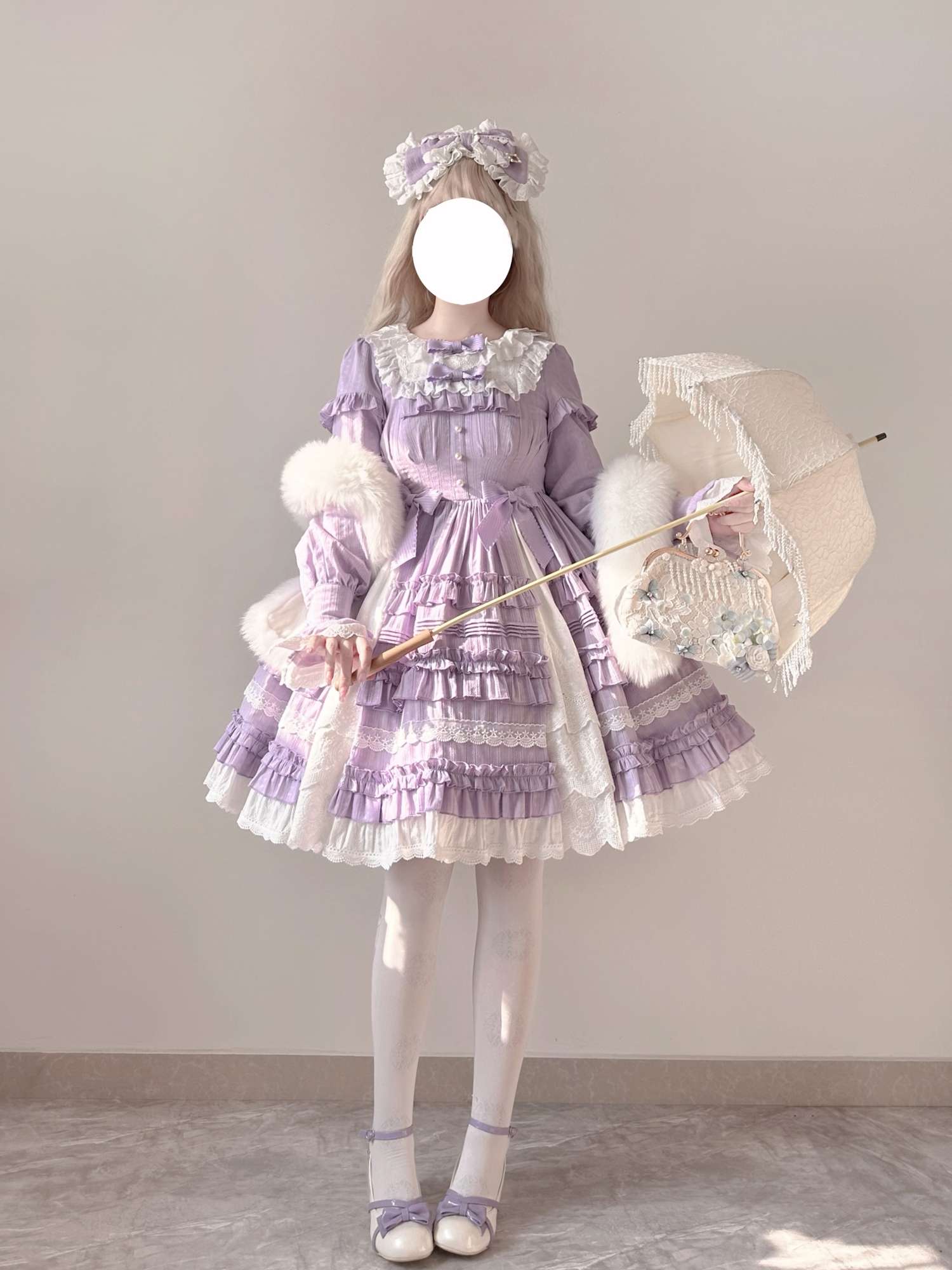 ロリータファッション 姫様のための優雅な貴族風レース重ねドレス