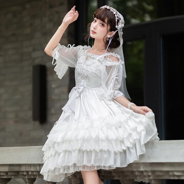 ロリータファッション 【クラシカルロリータ】花嫁ウエディングクラシカルロリータドレス