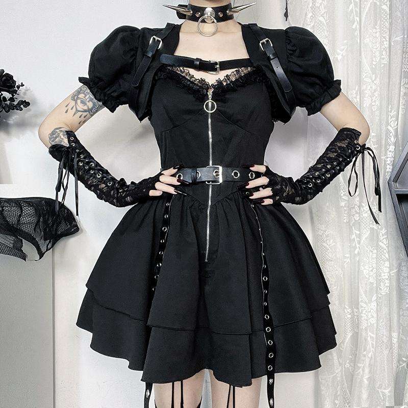 ロリータファッション 暗黒の乙女パンクドレス