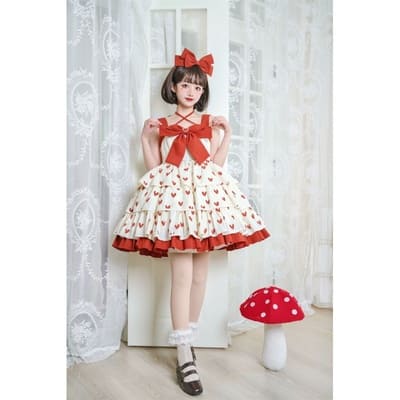 ロリータファッション【甘ロリータ】プリンセスサスペンダードレス ロリータファッション