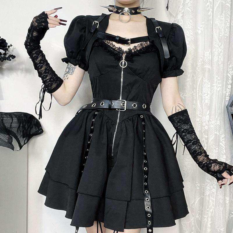 ロリータファッション 暗黒の乙女パンクドレス