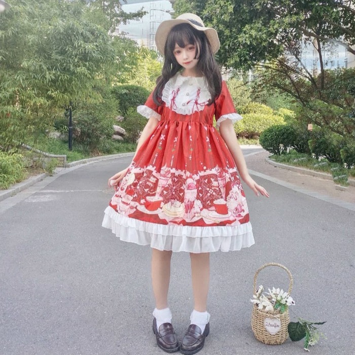 ロリータファッション 【甘ロリータ】アフターヌーンティータイムロリータスカート