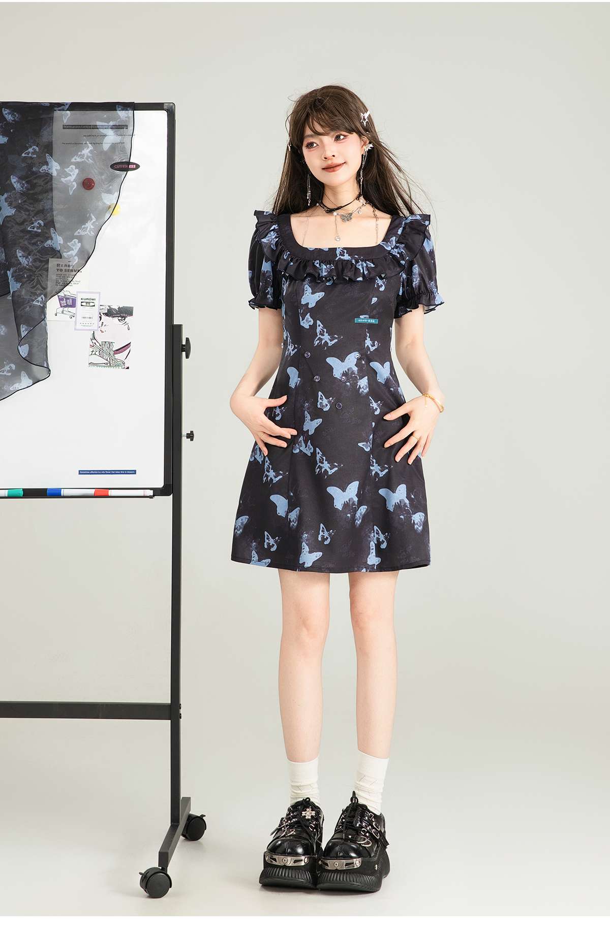 ロリータファッション 蝶々の囁き 妖精風フリルワンピース