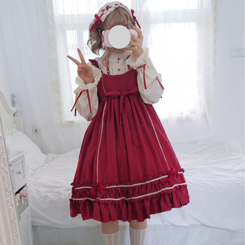 ロリータファッション 【クラシカルロリータ】フリル付きドレスワンピース