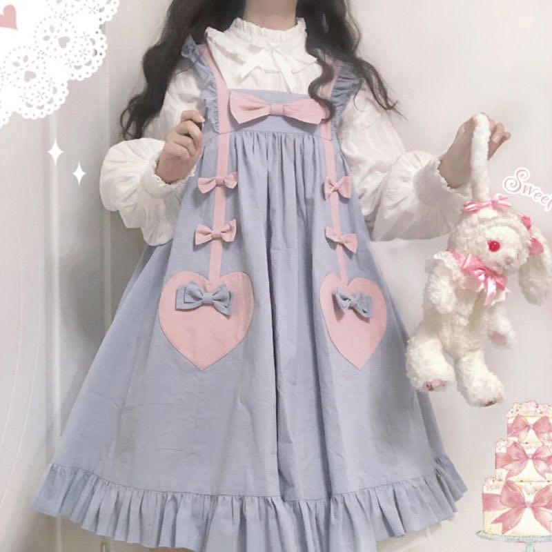 ロリータファッション【甘ロリータ】ルーズフリルガールフレンドワンピース