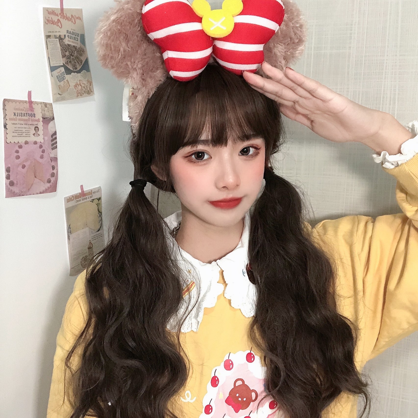 ロリータファッション【甘ロリータ】韓国風カールロングウィック