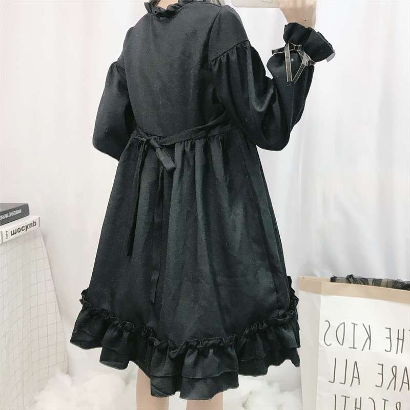ロリータファッション 天使の翼付き姫袖フリルワンピース