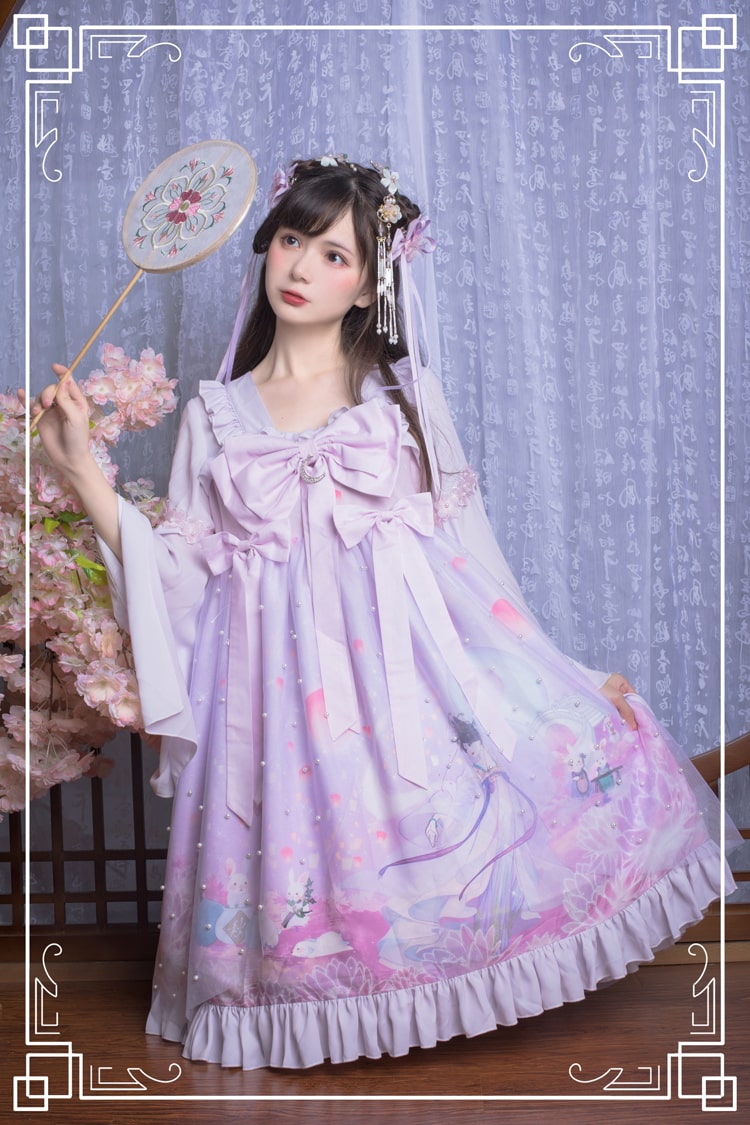 ロリータファッション【甘ロリータ】チャイニーズフリルドレス