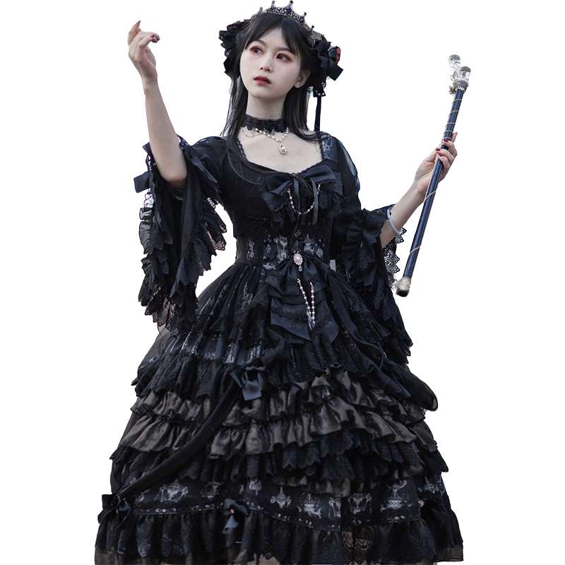 ロリータファッション  貴族風ゴシックレースドレス