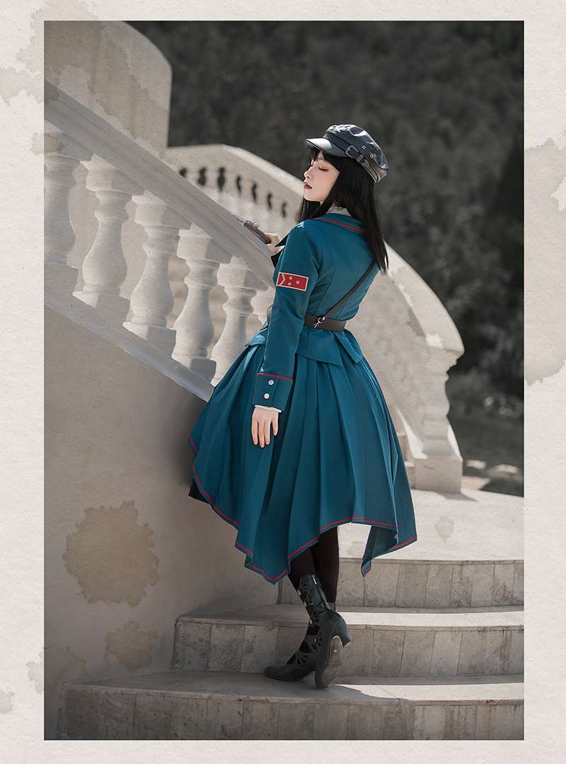ロリータファッション 帝国少女軍服スカートセット