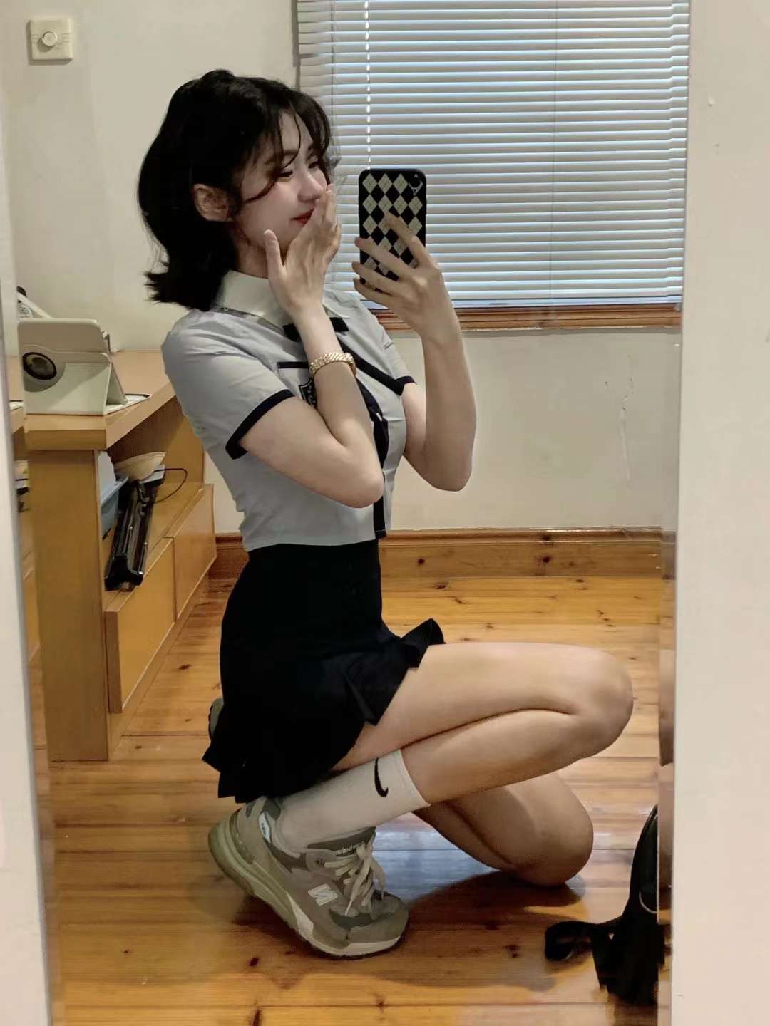 ロリータファッション 優等生の制服風リボンワンピース