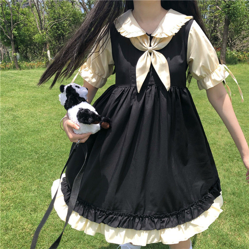 ロリータファッション【ゴスロリ】ソフトガールスイートブラックロリータ