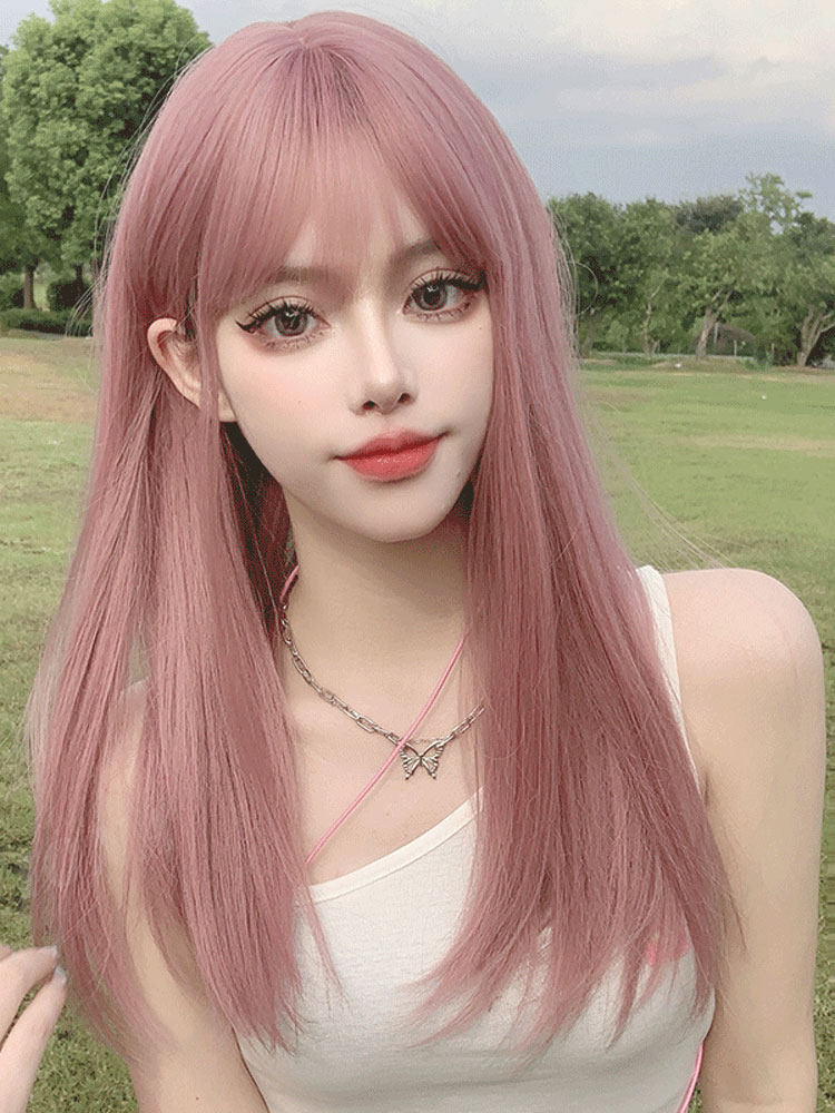 【甘ロリータ】アニメ風ストレートヘアスタイル ロリータファッション