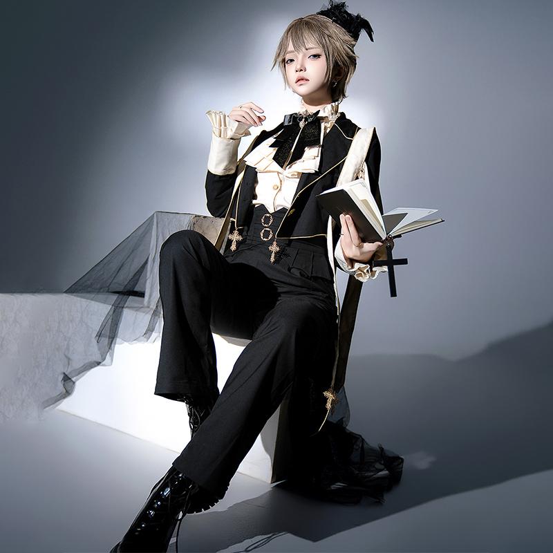 ロリータファッション 聖夜の騎士風フリルジャケットセットアップ