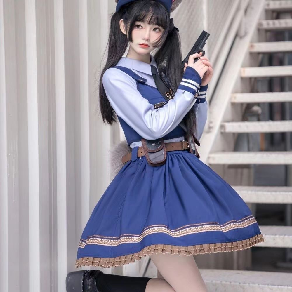 ロリータファッション 海軍士官風セーラーカラー軍服ワンピース