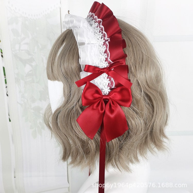 ロリータファッション【甘ロリータ】シルクリボンヘッドドレス ロリータファッション